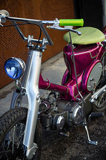 1972 Honda Cub 90 Bankok Special custom cub street cub custom scooter bike lime green glitter flake