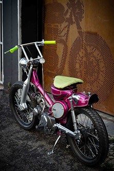 1972 Honda Cub 90 Bankok Special custom cub street cub custom scooter bike lime green glitter flake